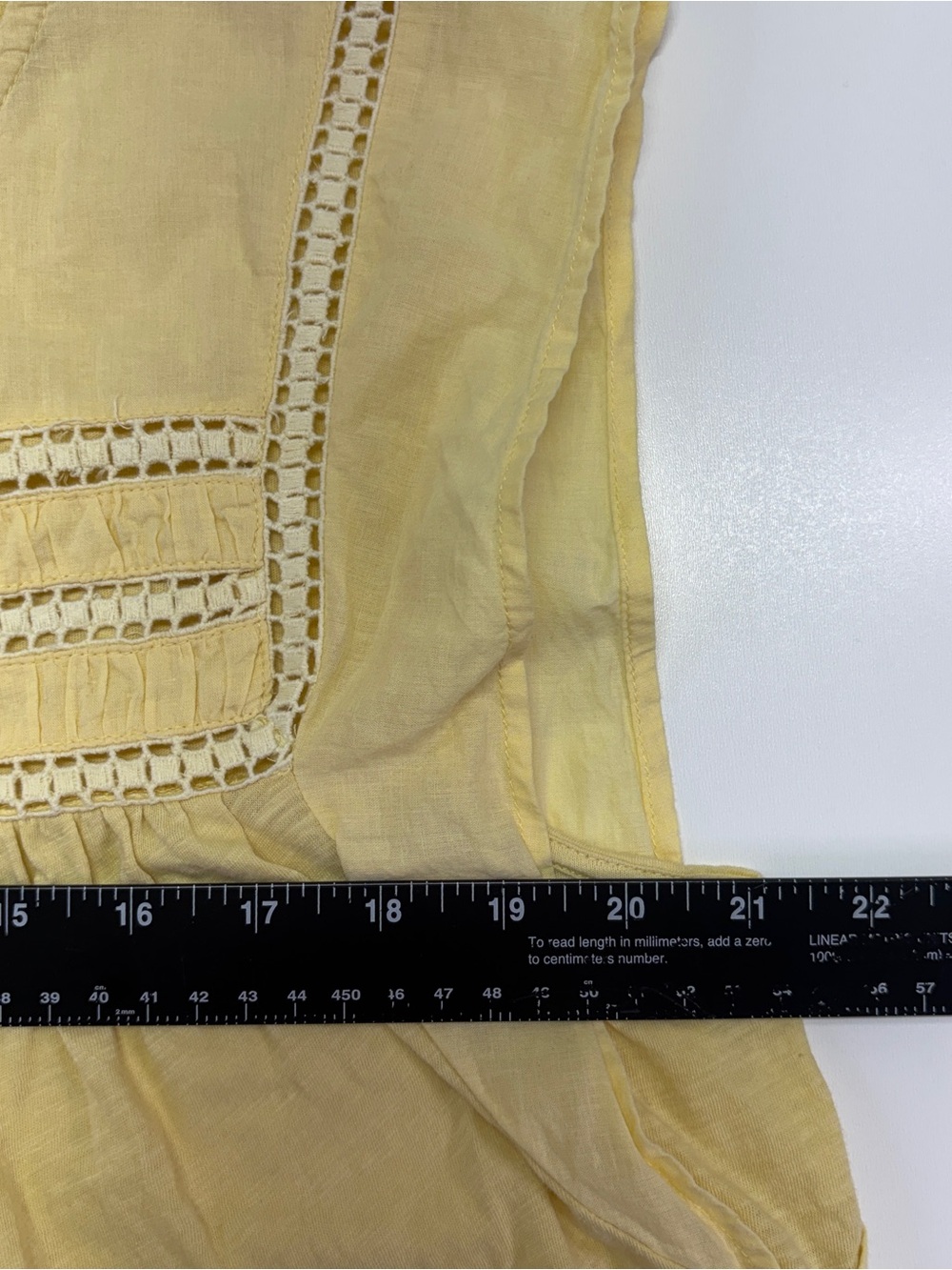 Lucky Brand Yellow Cotton Boho Peasant Crochet Trim Sleeveless Top XL - Picture 7 of 12